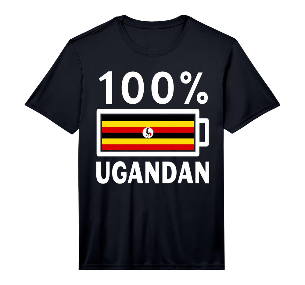 Uganda Flag 100 Ugandan Battery T-Shirt - Fun Novelty Design for Adults