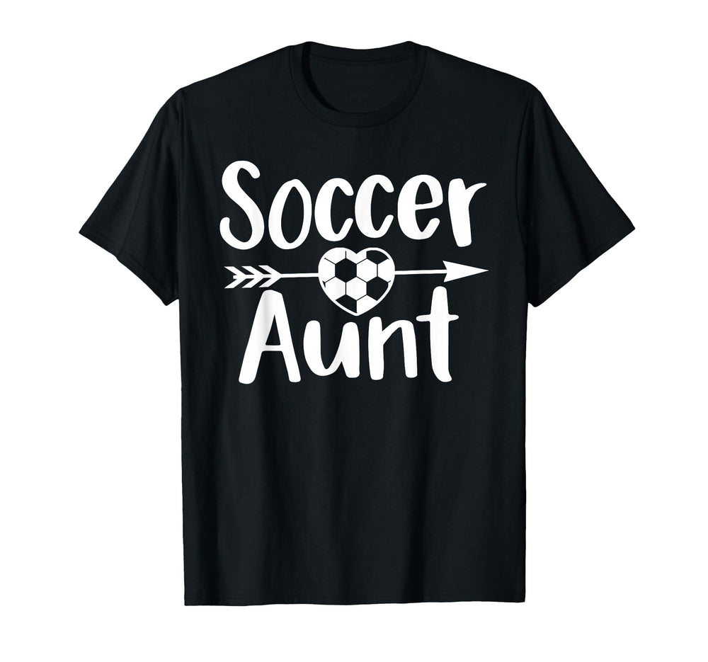 Soccer Aunt Heart Sport Lover T-Shirt - Fun Novelty Design Men Women