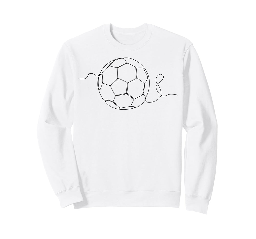 One Line Art Minimalist Soccer Sweatshirt - Casual Everyday Wear Men Women