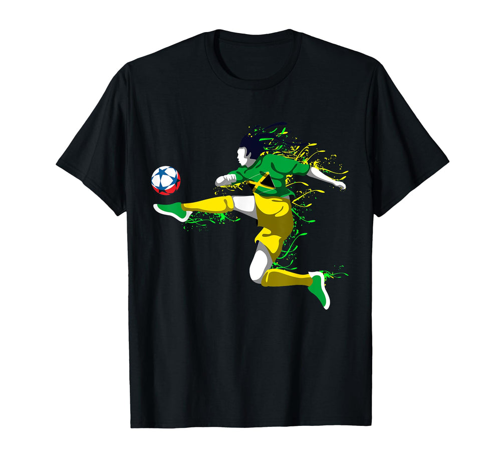 Jamaica Soccer Team Jamaican Flag T-Shirt - Unique Graphic for Adults