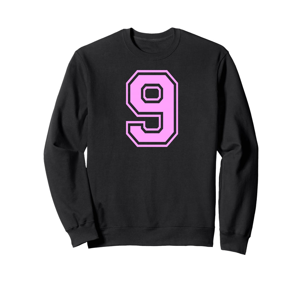 9 Number Nine Sports Varsity Sweatshirt - Fun Novelty Design for Adults