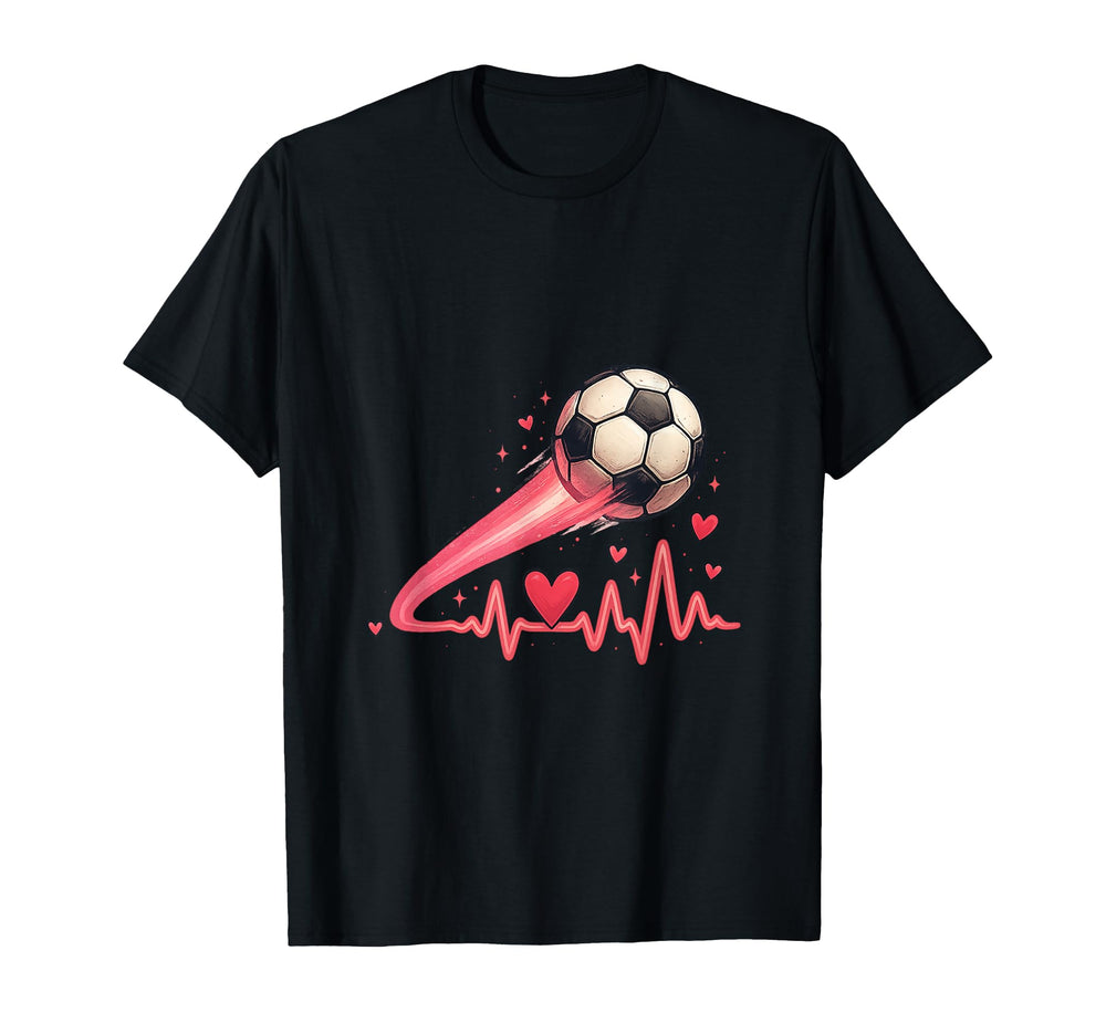 Soccer Heartbeat Motion Energy Art T-Shirt - Graphic Print Unisex