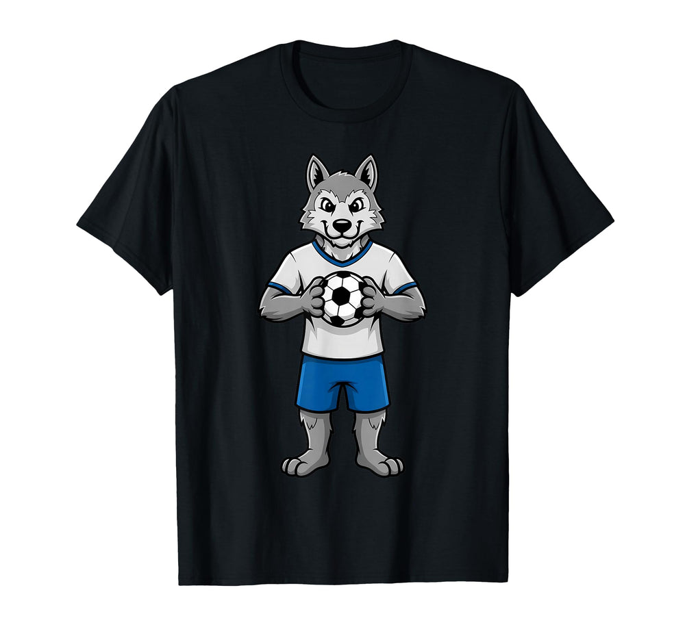 Soccer Wolf Football Player Animal T-Shirt - Unique Graphic for Adults