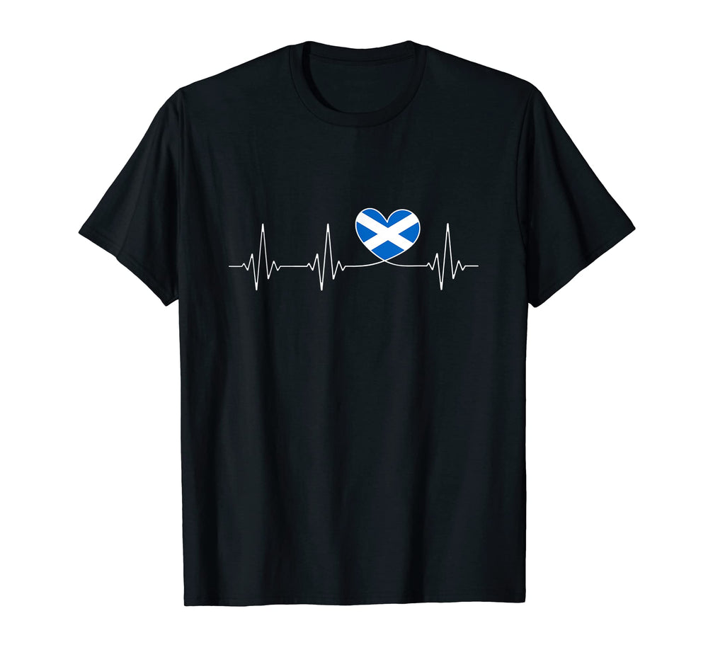 Scotland Love Heartbeat And Scottish T-Shirt - Casual Everyday Wear Unisex