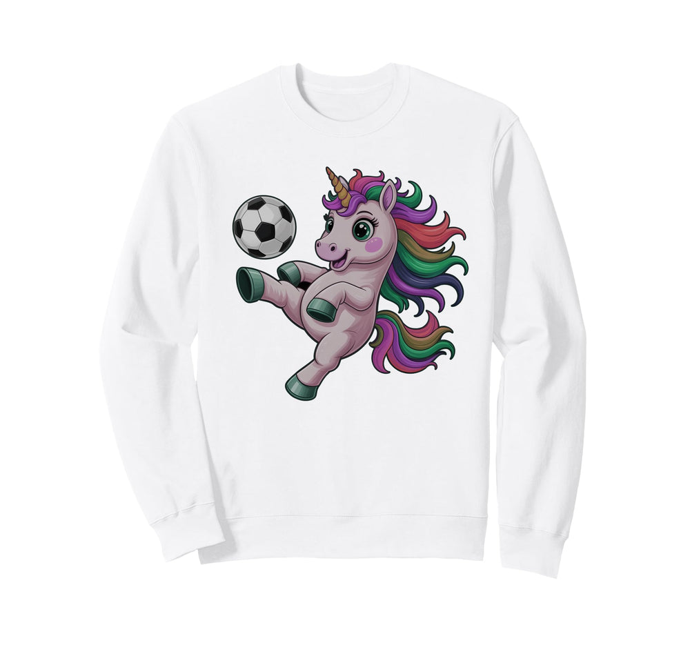 Funny Soccer Unicorn Just Who Sweatshirt - Minimalist Print Men Women