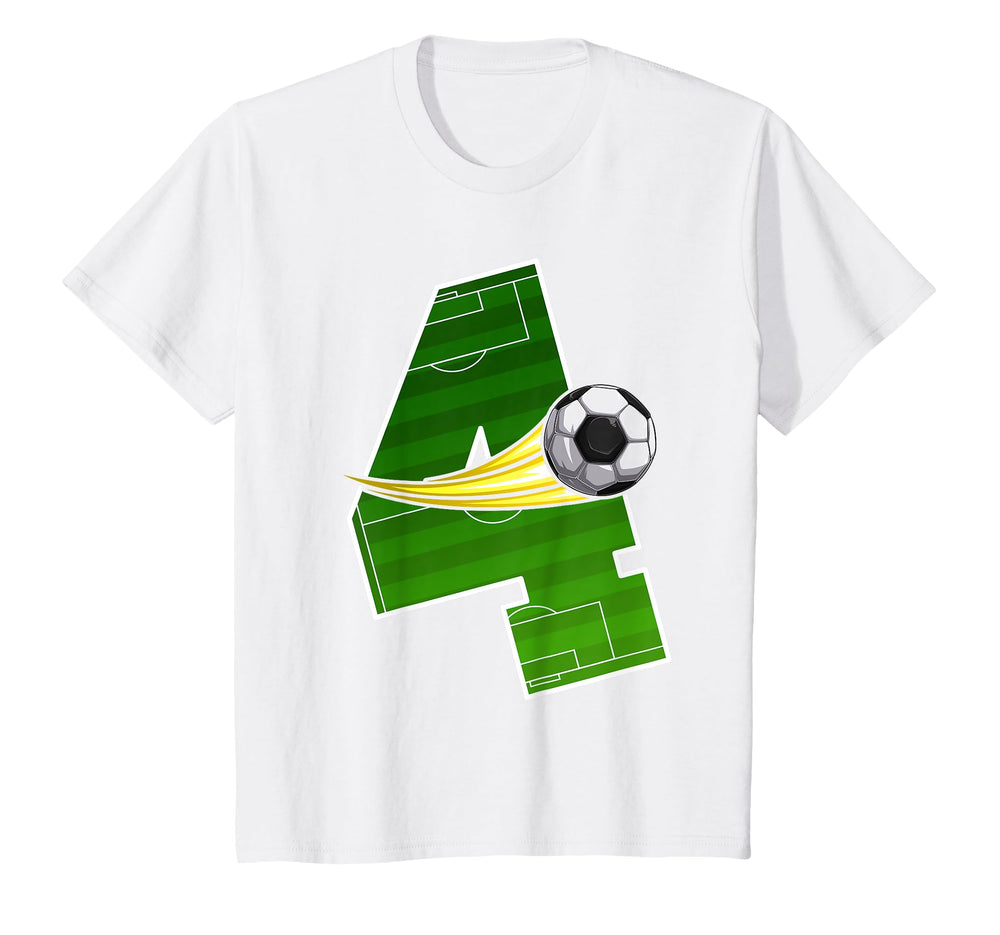 Soccer 4Th Birthday Im 4 Childrens T-Shirt - Trendy Graphic for Adults