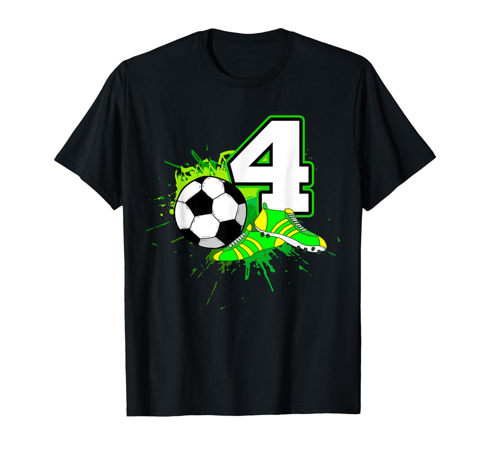 4Th Birthday Soccer Football Sport 4 T-Shirt - Graphic Print for Adults