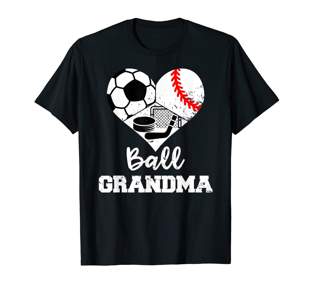Ball Grandma Heart Funny Soccer Baseball T-Shirt - Streetwear Style Unisex