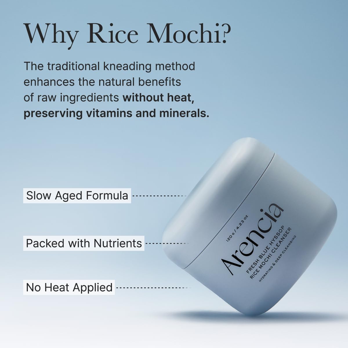 Arencia Fresh Blue Hyssop Rice Mochi Cleanser - Snipetell