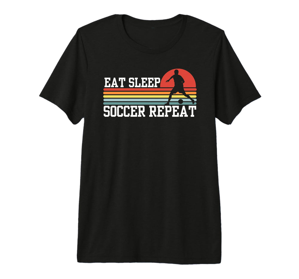 Eat Sleep Soccer Repeat Tri Blend T-Shirt - Unique Graphic for Adults