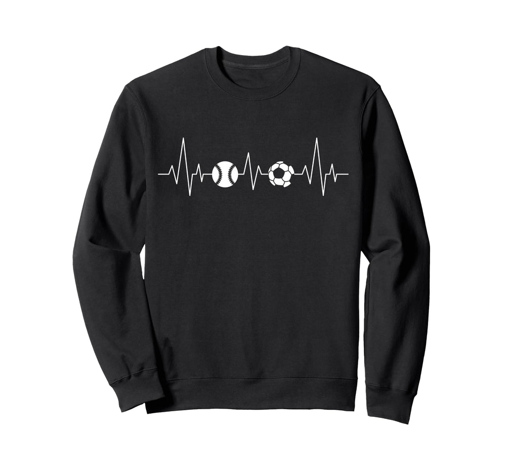 Soccer Baseball Heartbeat Funny Sweatshirt - Streetwear Style for Adults