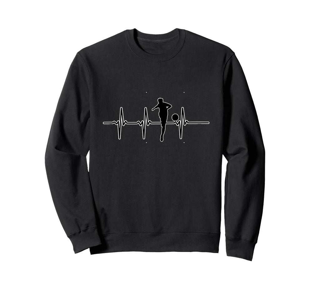 Soccer Football Lover Heartbeat Sweatshirt - Novelty Apparel for Adults