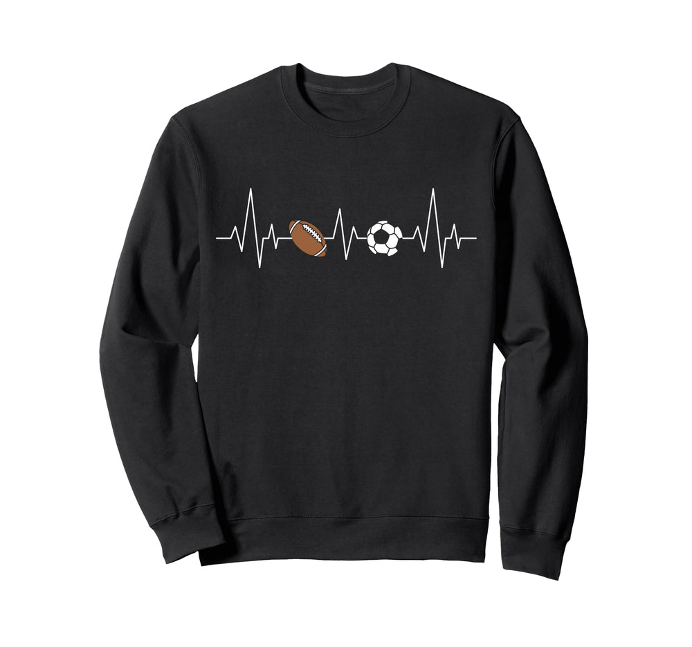 Soccer Football Heartbeat Funny Sweatshirt - Custom Art Print for Adults