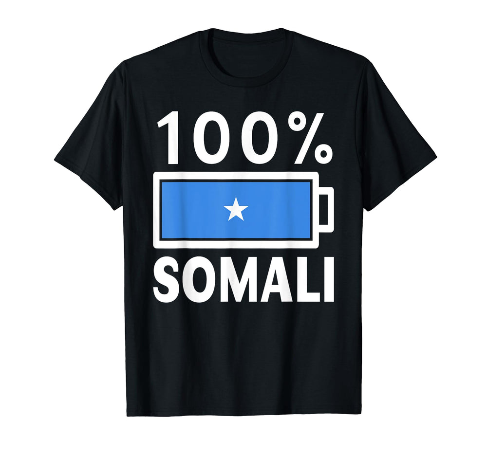 Somalia Flag 100 Somali Battery T-Shirt - Fun Novelty Design Men Women