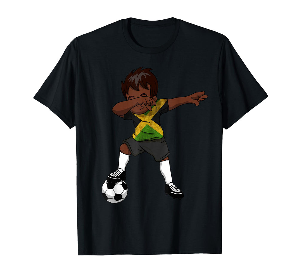 Dabbing Soccer Jamaica Jamaican Kingston T-Shirt - Trendy Graphic Unisex