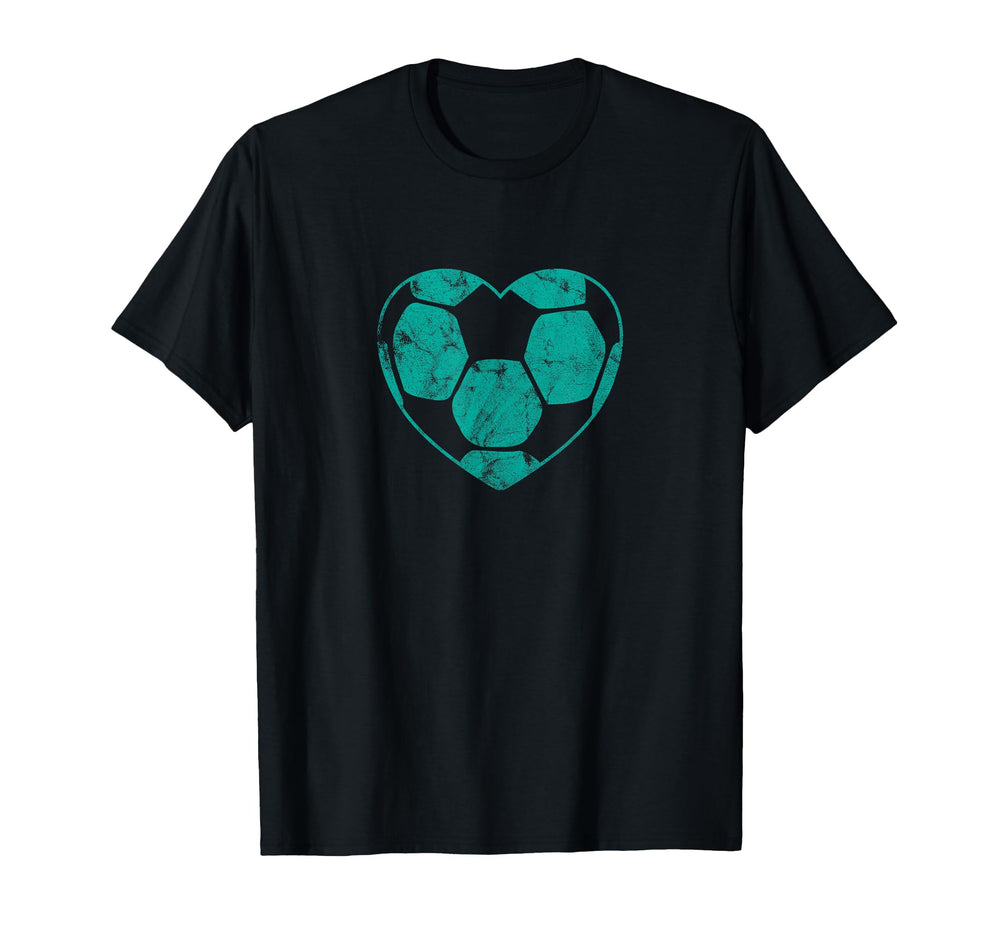 Soccer Ball Teal Heart Mom Fan Parent T-Shirt - Streetwear Style Men Women