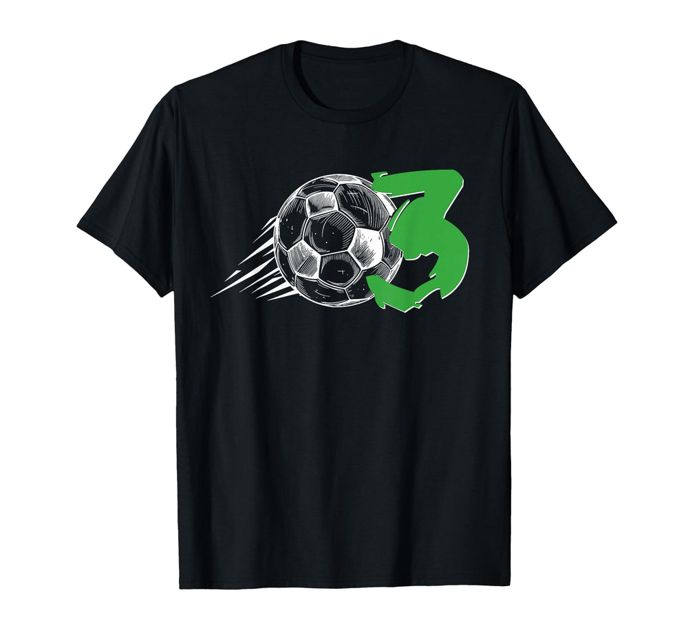 3 Year Old Birthday Soccer Themed T-Shirt - Fun Novelty Design Men Women