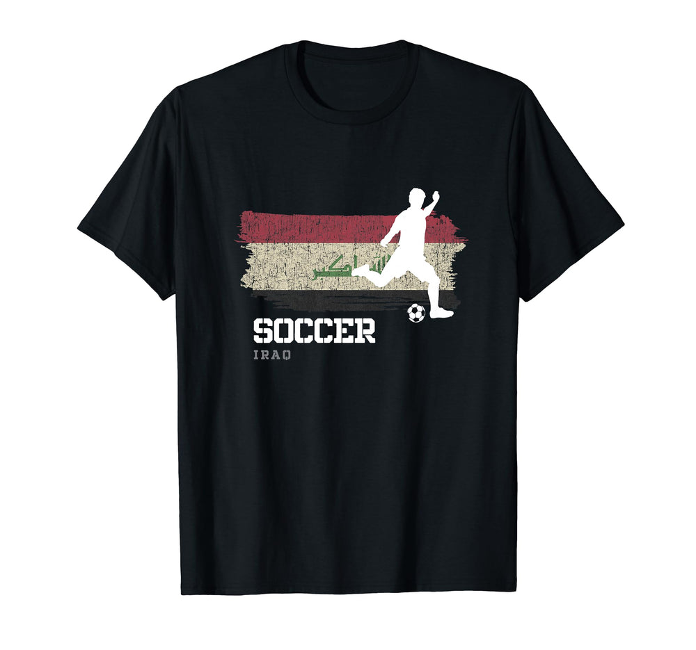 Soccer Iraq Flag Football Team Soccer T-Shirt - Novelty Apparel Men Women