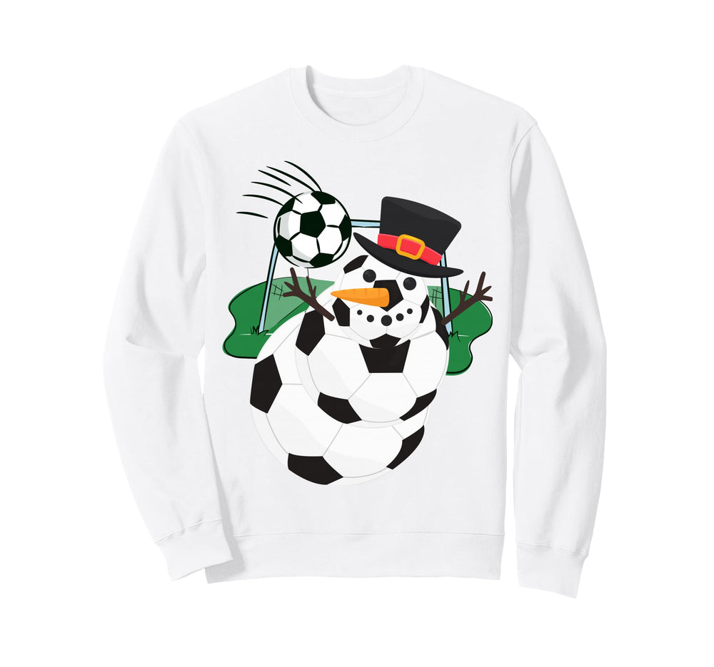 Soccer Balls Snowman Winter Sports Sweatshirt - Streetwear Style Unisex