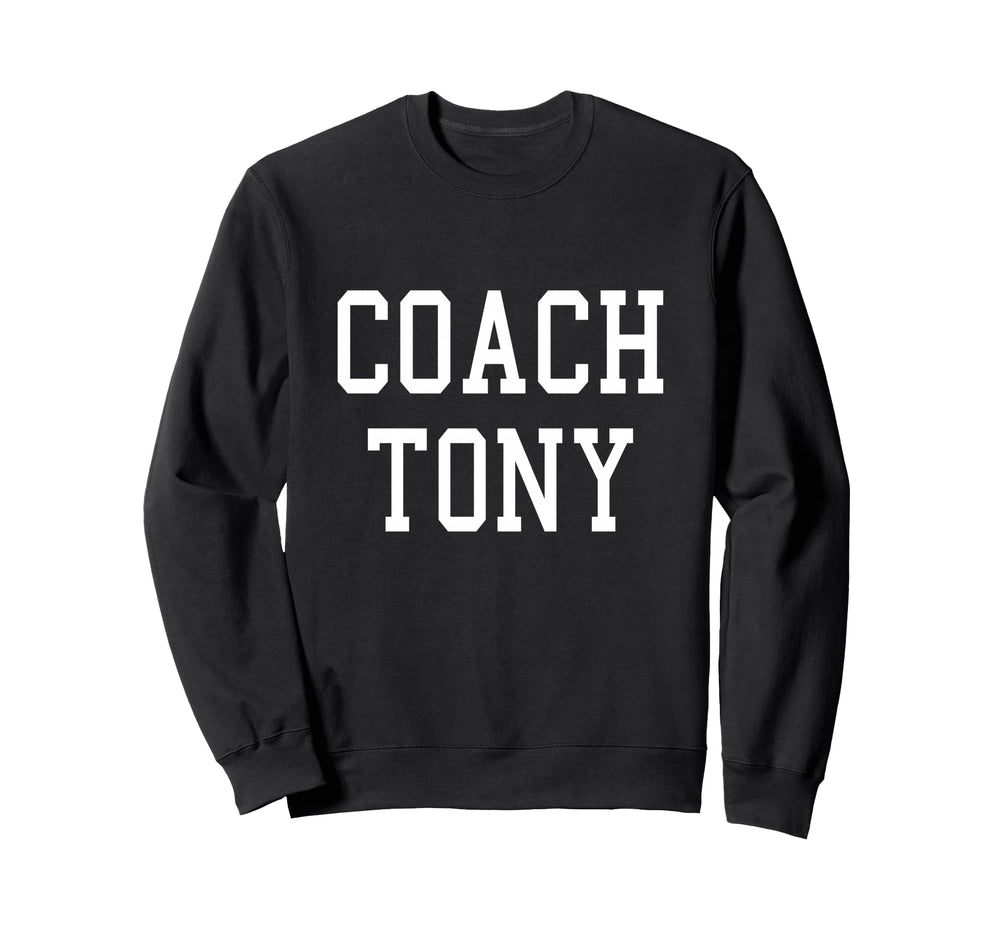 Coach Tony Custom Football Soccer Sweatshirt - Minimalist Print for Adults