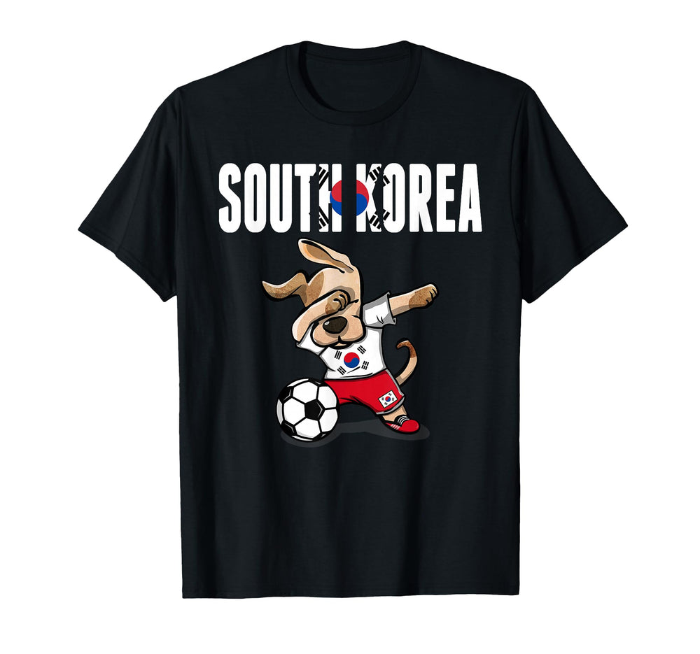 Dabbing Dog South Korea Soccer Fans T-Shirt - Custom Art Print Unisex