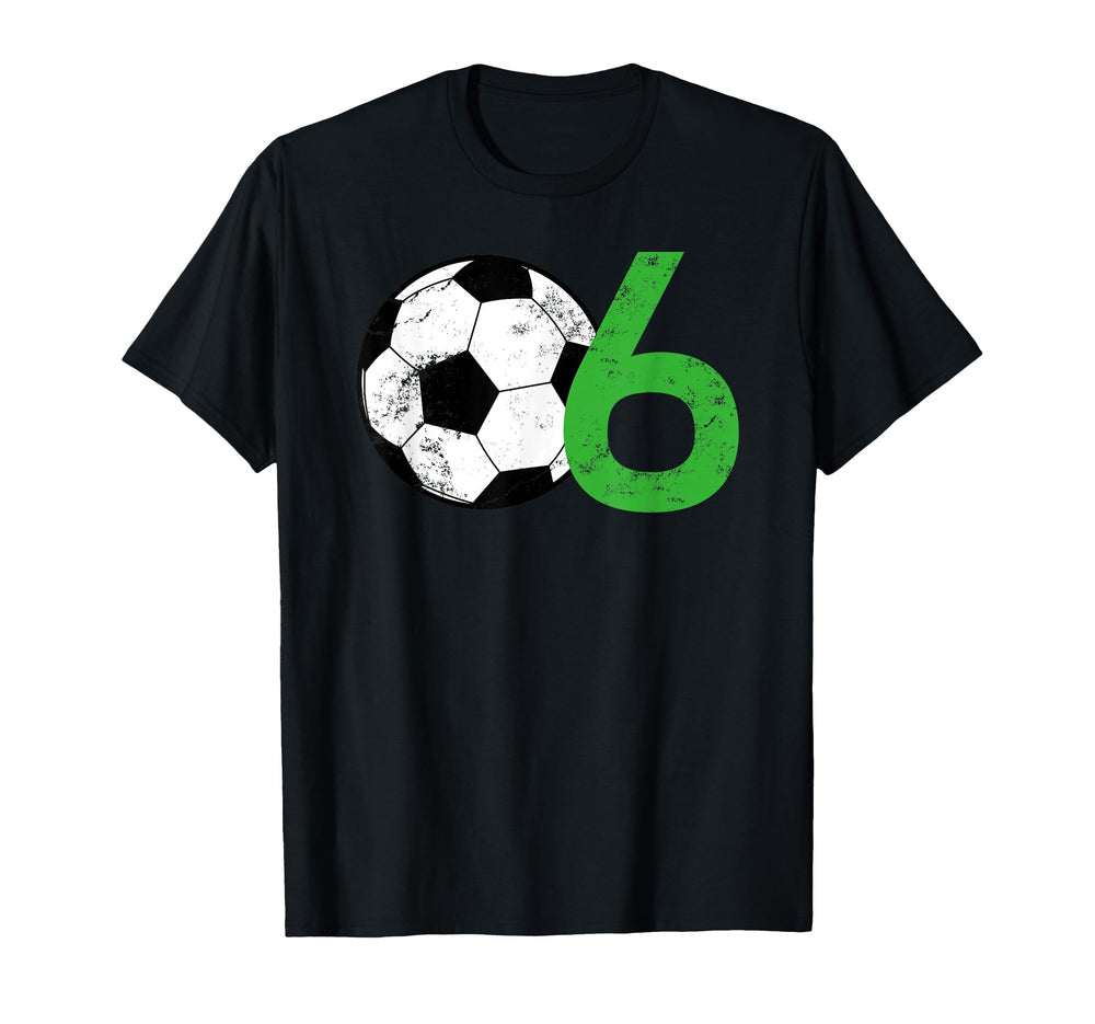 6Th Birthday Soccer 6 Years Old T-Shirt - Minimalist Print for Adults