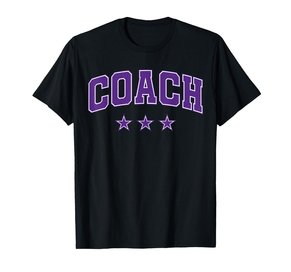 Coach All Purple Stars Text T-Shirt - Streetwear Style for Adults