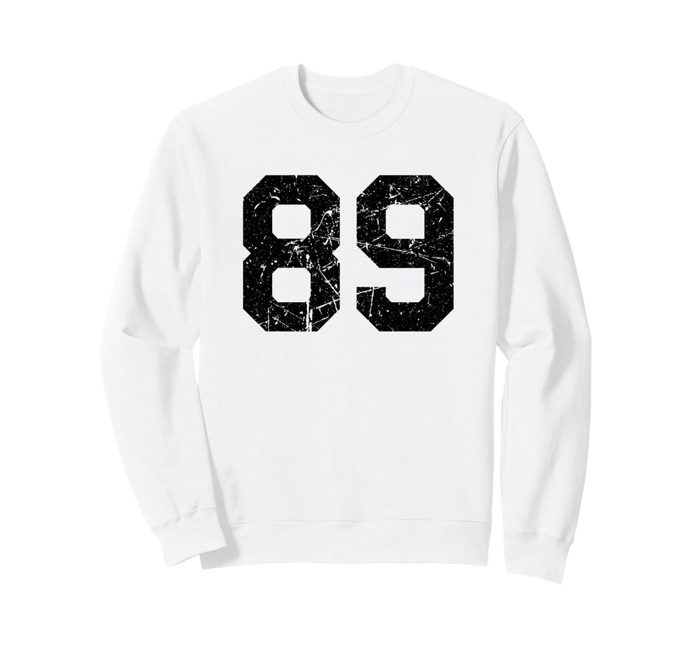Sports Team Distressed Black Number Sweatshirt - Trendy Graphic Men Women