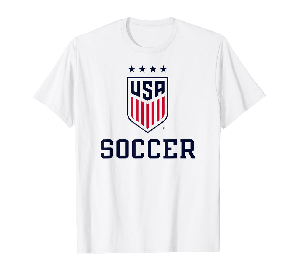 United States Soccer Icon White Uswnt T-Shirt - Minimalist Print Unisex
