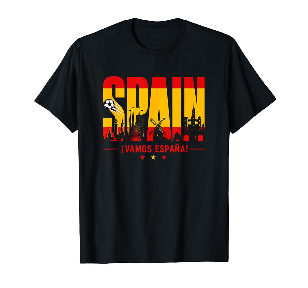 Spain Soccer Vamos Espana Football T-Shirt - Casual Everyday Wear Unisex