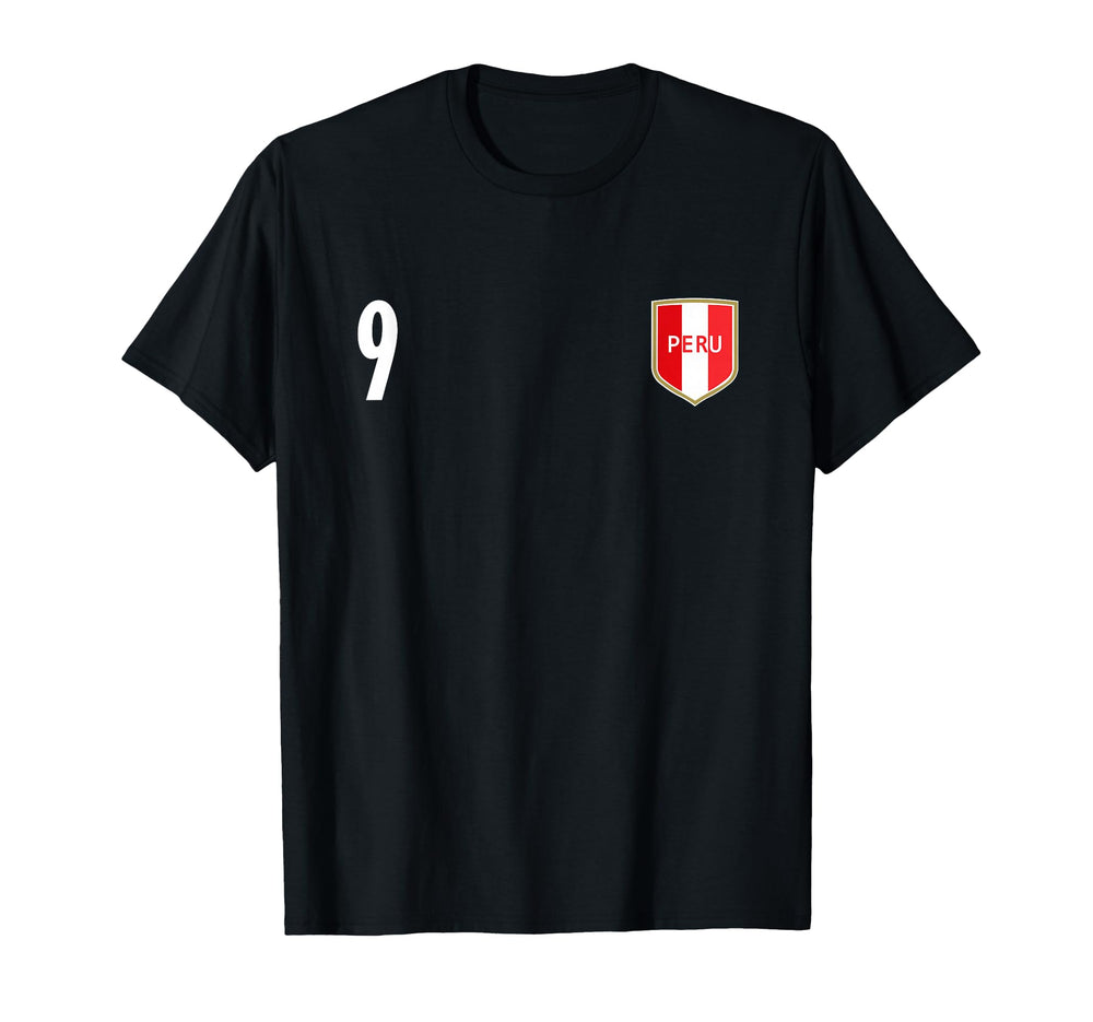 Peru Soccer 9 Peruvian Shield Football T-Shirt - Custom Art Print Unisex