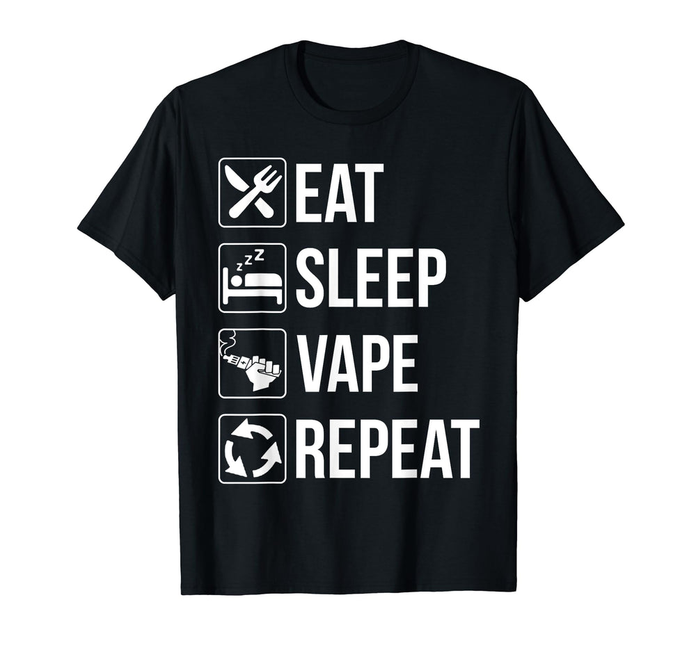 Funny Eat Sleep Repeat T-Shirt - Fun Novelty Design Men Women