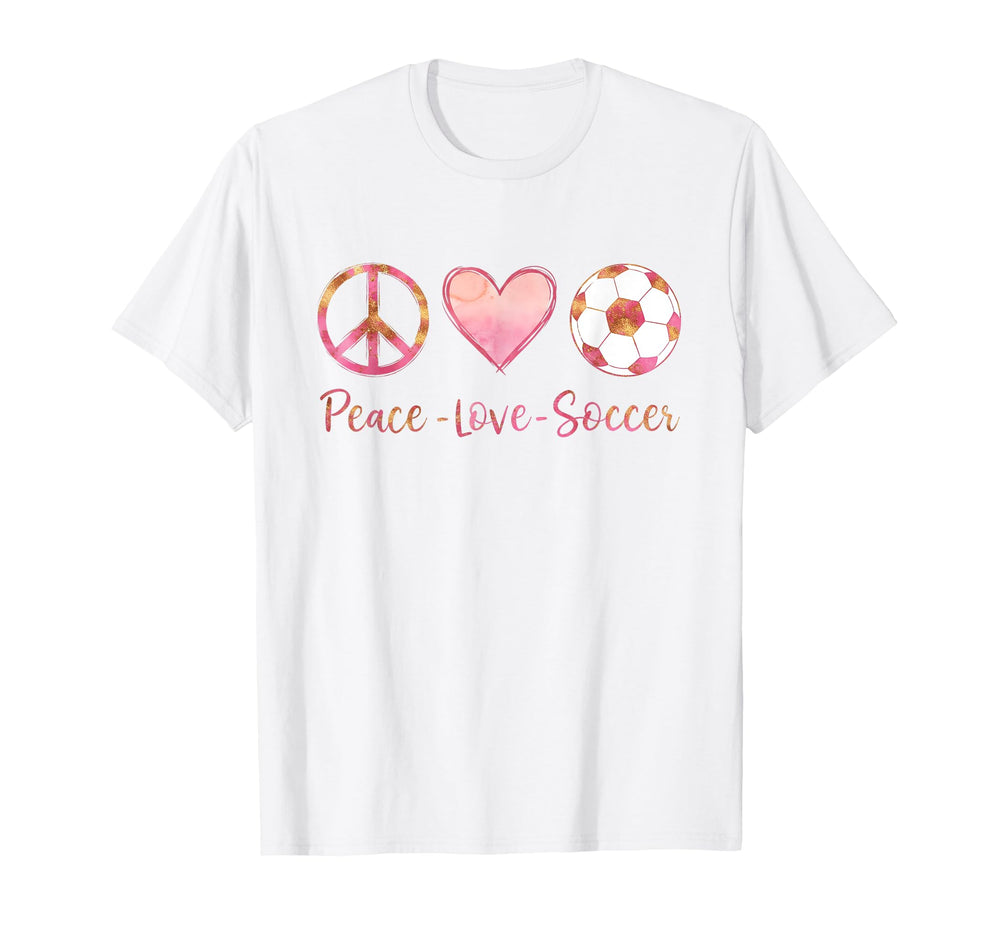 Peace Love Soccer Teen T-Shirt - Streetwear Style Men Women