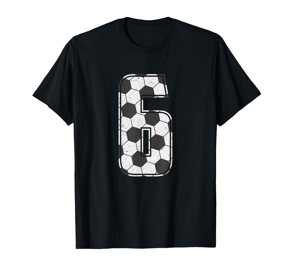 Soccer Player Number 6 Six Soccer T-Shirt - Minimalist Print Unisex