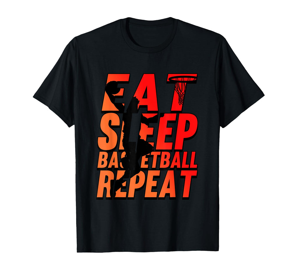 Funny Eat Sleep Basketball Repeat T-Shirt - Fun Novelty Design for Adults