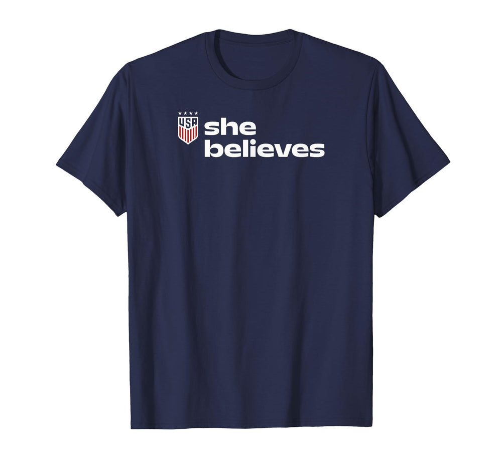 U S Soccer Uswnt She Believes Cup T-Shirt - Fun Novelty Design for Adults