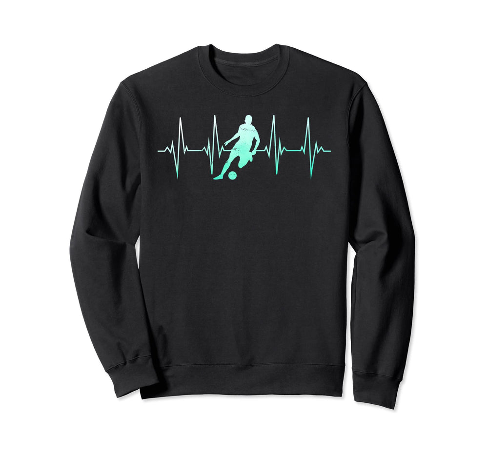 Soccer Player Heartbeat Soccer Sports Sweatshirt - Trendy Graphic Men Women