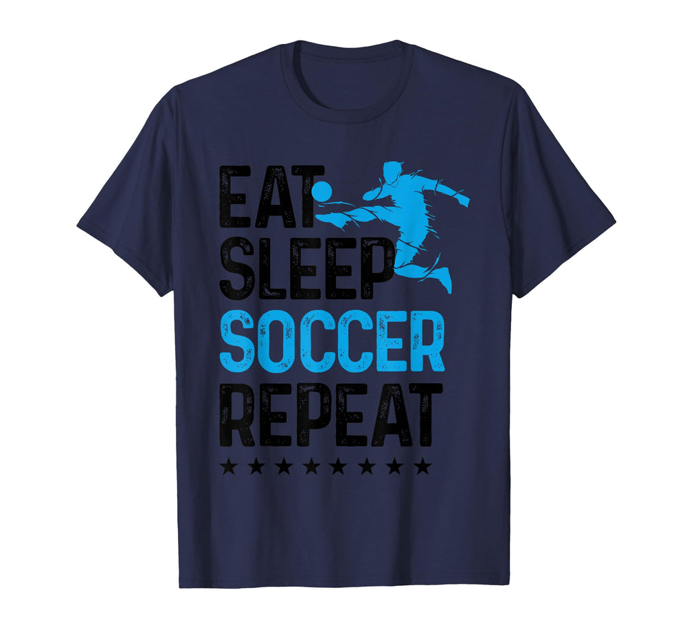 Eat Sleep Soccer Repeat Sport Player T-Shirt - Minimalist Print Men Women
