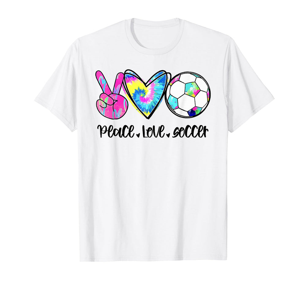 Peace Love Soccer Tie Dye Soccer T-Shirt - Aesthetic Graphic Men Women