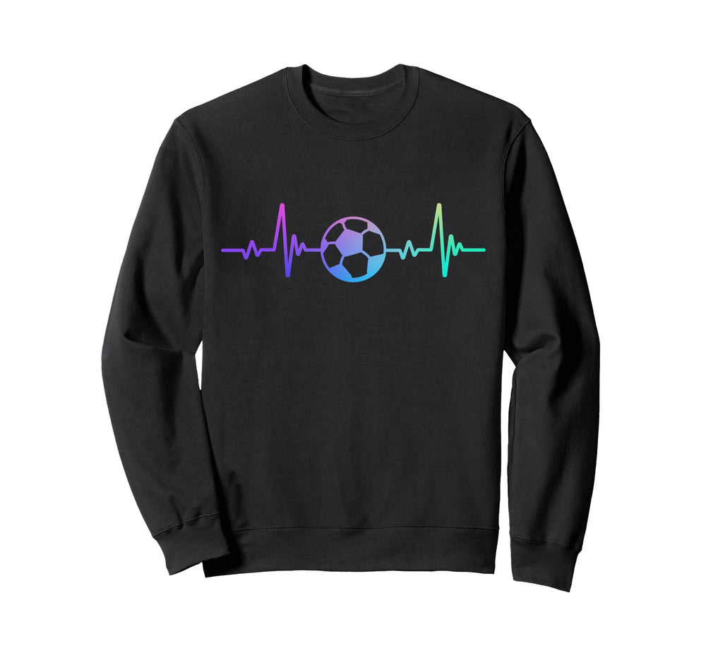 Soccer Football Heart Beat Sport Sweatshirt - Casual Everyday Wear Unisex