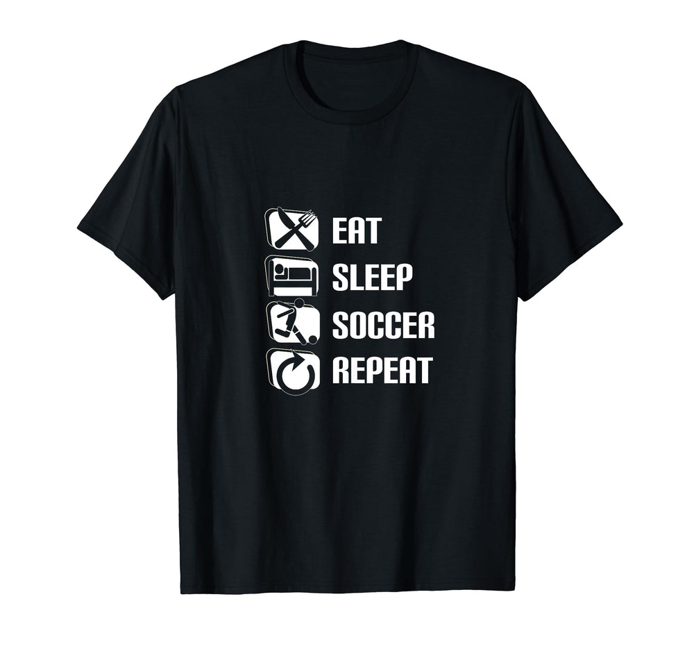 Eat Sleep Soccer Repeat Funny T-Shirt - Aesthetic Graphic for Adults