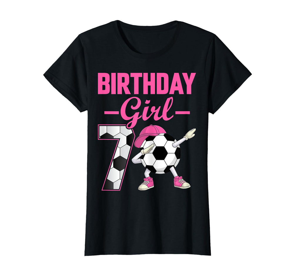 Birthday 7 Years Old Dabbing Soccer T-Shirt - Novelty Apparel for Adults