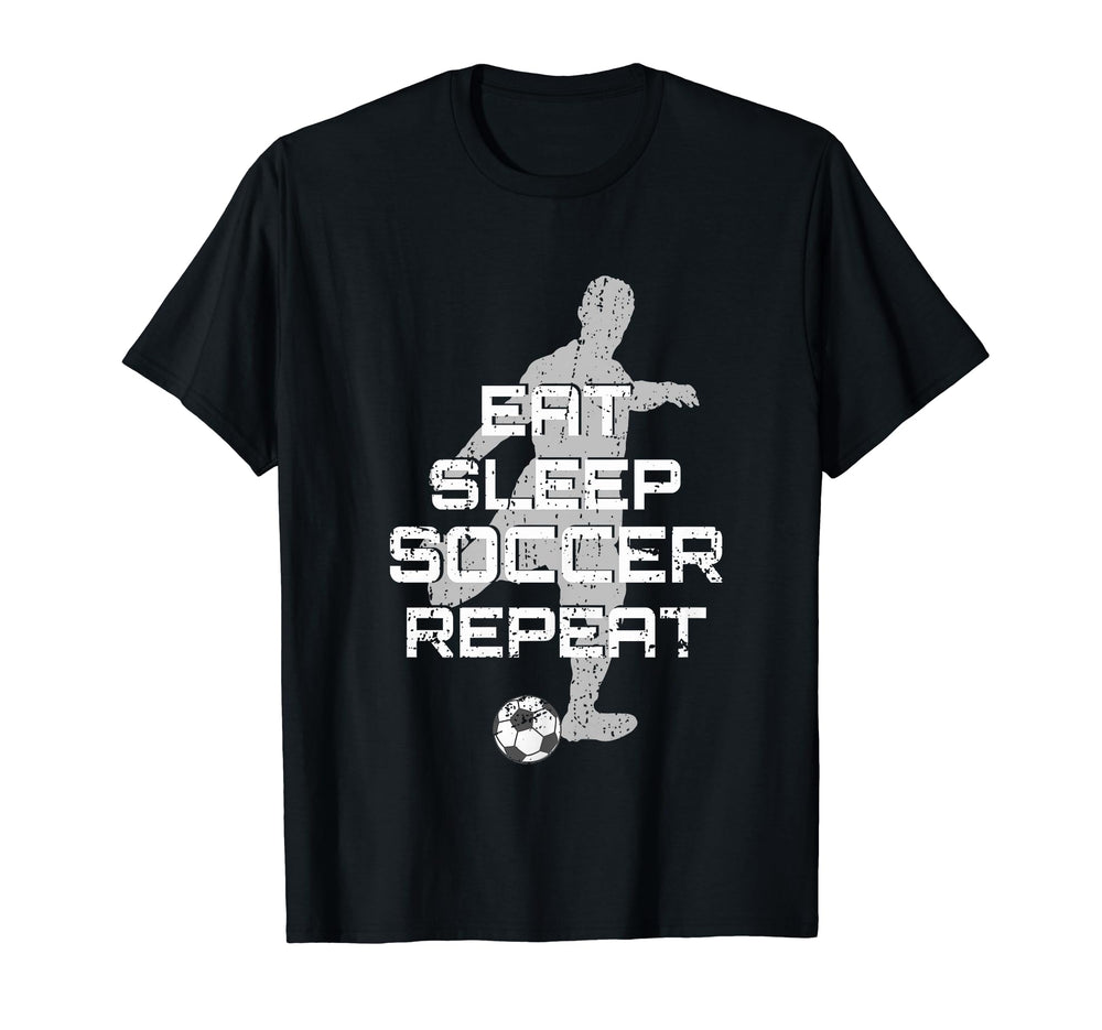 Eat Sleep Soccer Repeat Sport Player T-Shirt - Custom Art Print Unisex