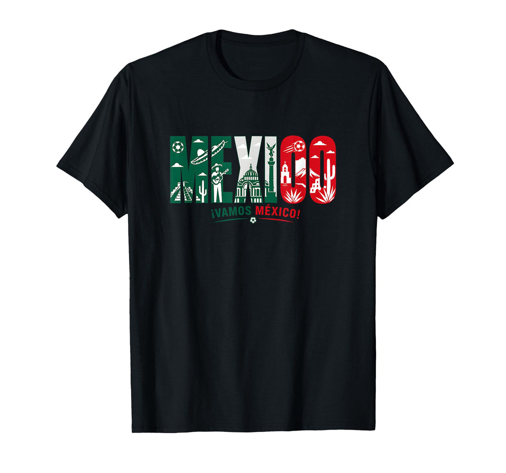Mexico Soccer Vamos Mexico Football T-Shirt - Minimalist Print for Adults