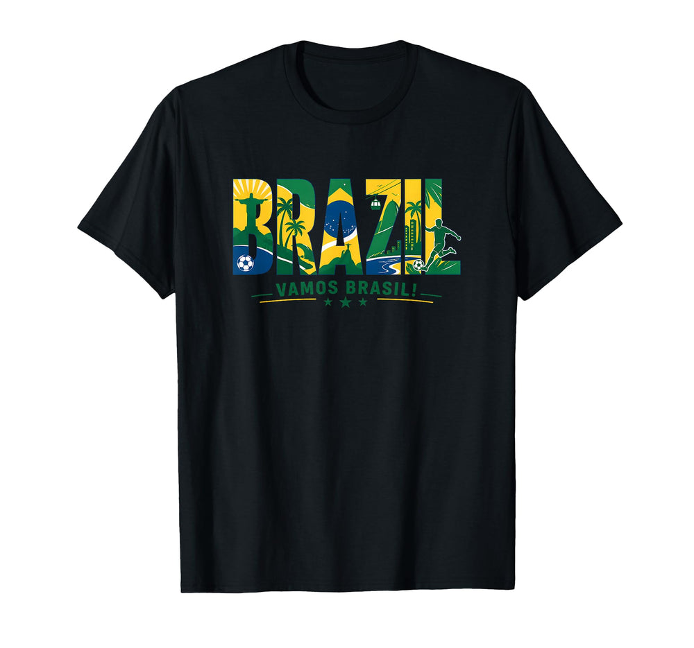 Brazil Soccer Vamos Brasil Football 2026 T-Shirt - Streetwear Style Unisex