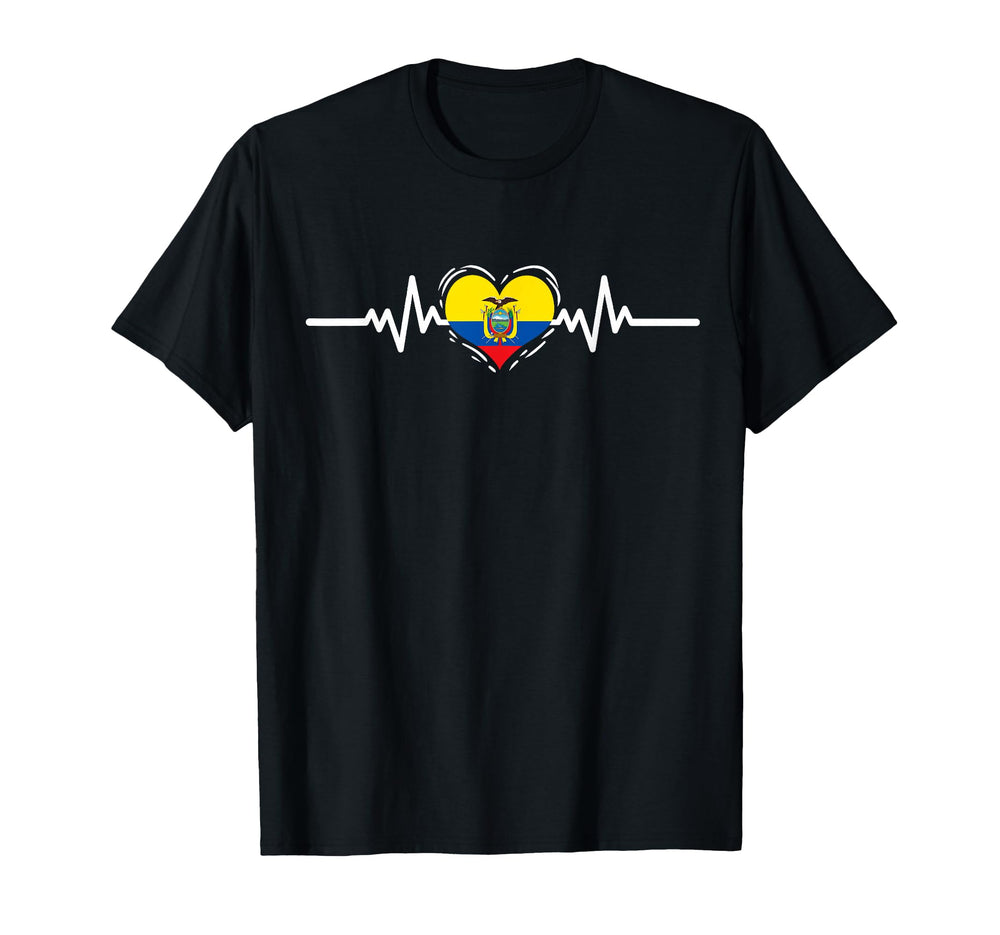 Ecuador Flag Heartbeat Ecuadorian T-Shirt - Streetwear Style Men Women