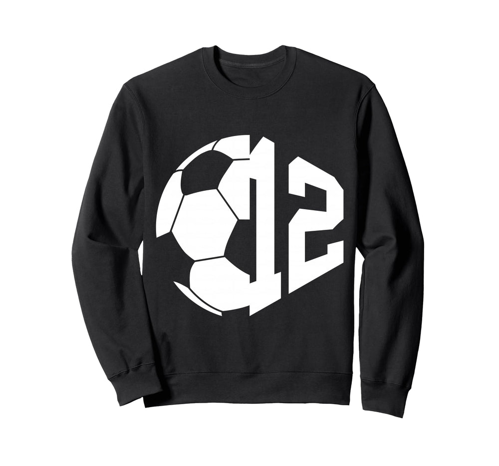 Number 12 Years Soccer 12Th Sweatshirt - Custom Art Print Men Women