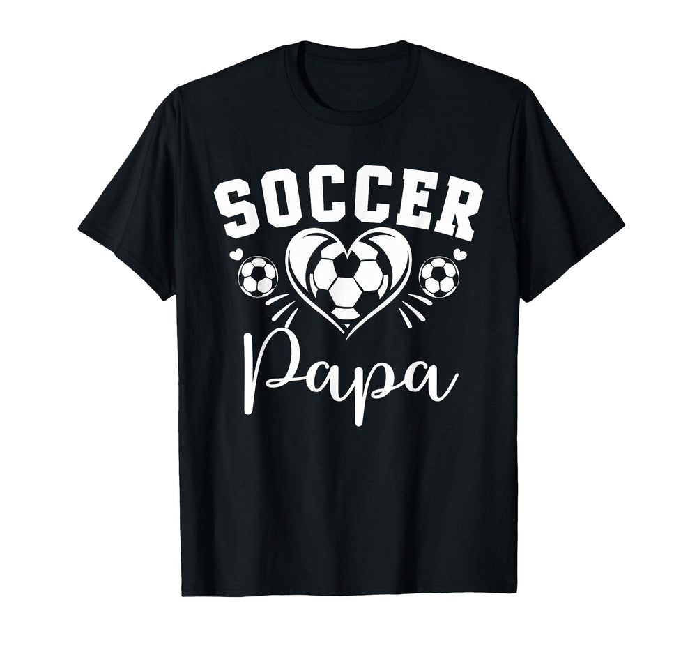 Soccer Papa Soccer Heart T-Shirt - Casual Everyday Wear for Adults