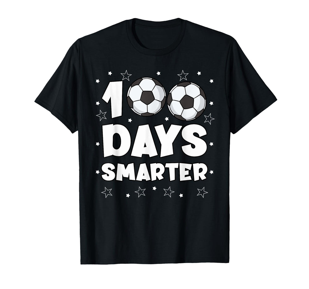 100 Days Smarter Soccer Player Student T-Shirt - Graphic Print Unisex
