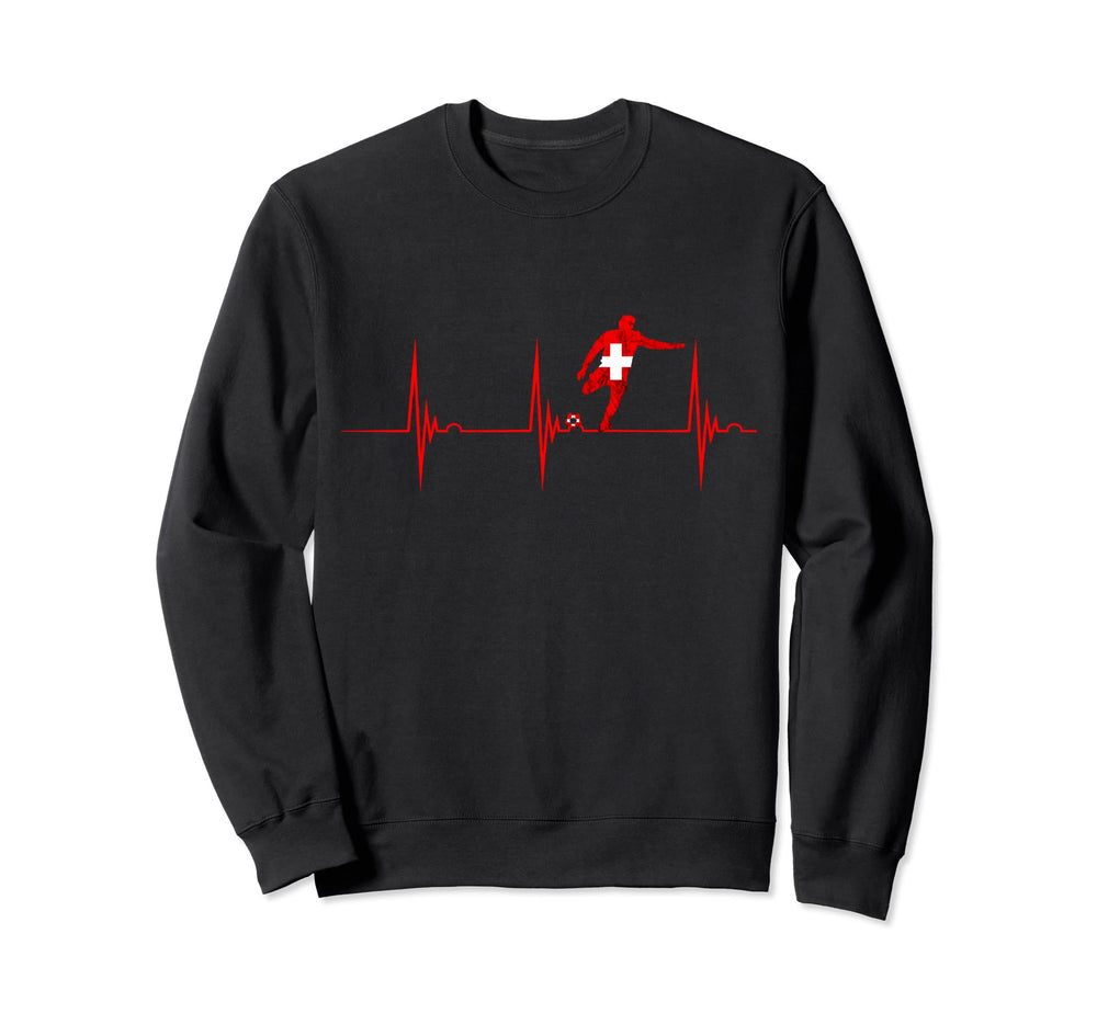 Switzerland Soccer Swiss Flag Sweatshirt - Graphic Print for Adults